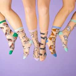 Coucou Suzette Border Collie Sheer Socks* Sheer Socks