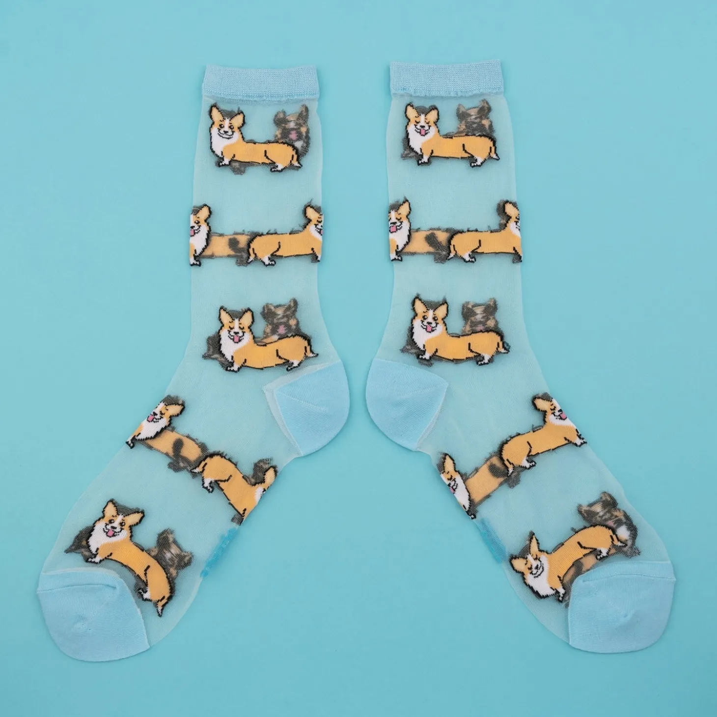 Coucou Suzette Corgi Sheer Socks* Sheer Socks