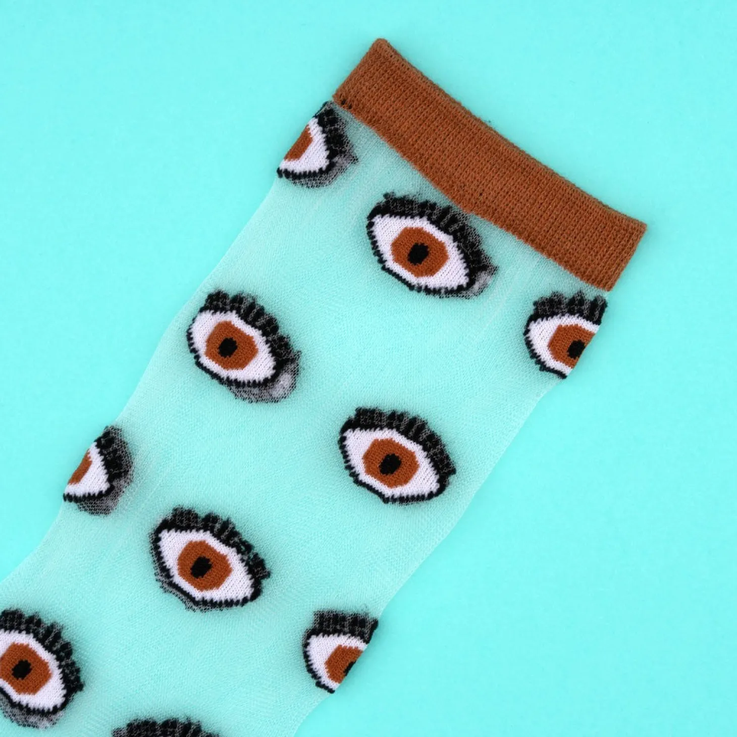 Coucou Suzette Eye Sheer Socks - Brown* Sheer Socks