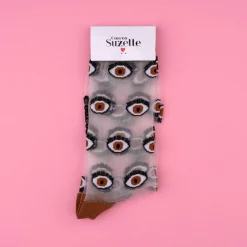 Coucou Suzette Eye Sheer Socks - Brown* Sheer Socks