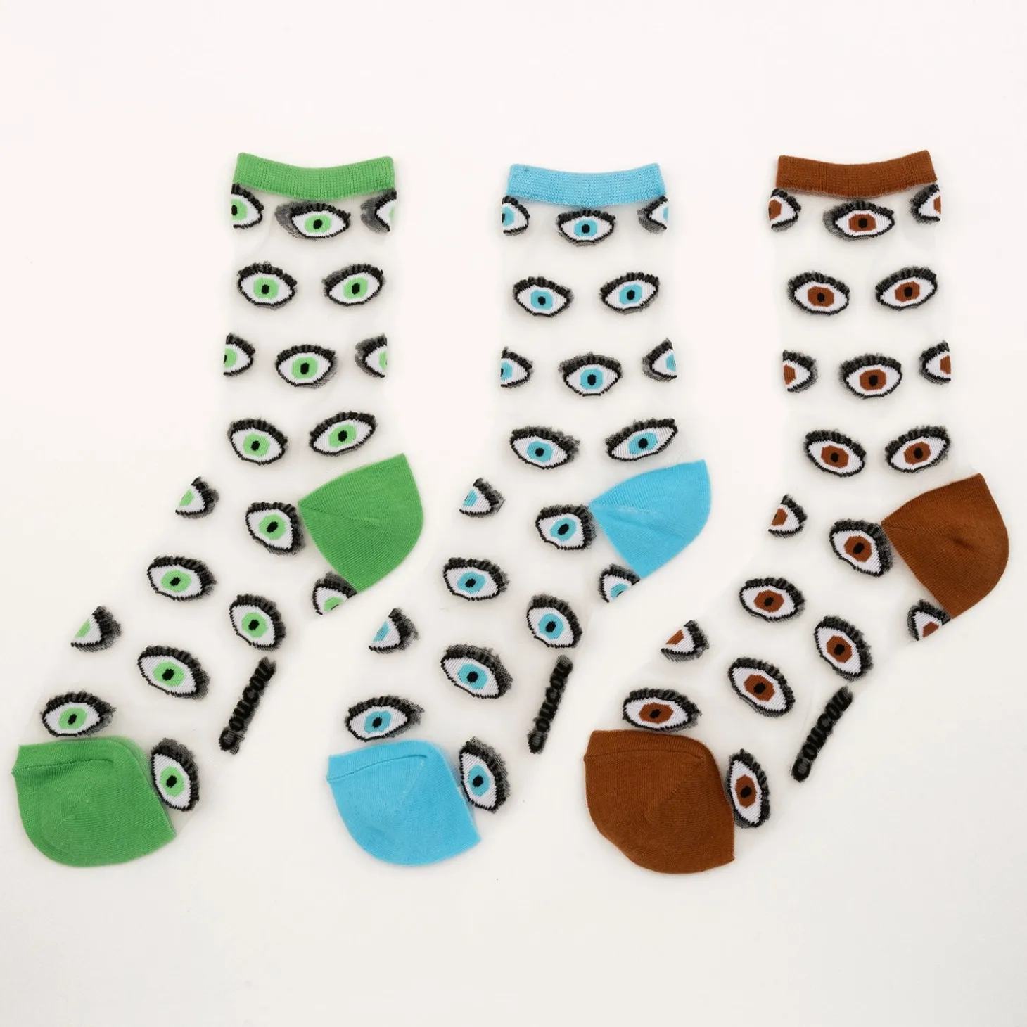 Coucou Suzette Eye Sheer Socks - Brown* Sheer Socks