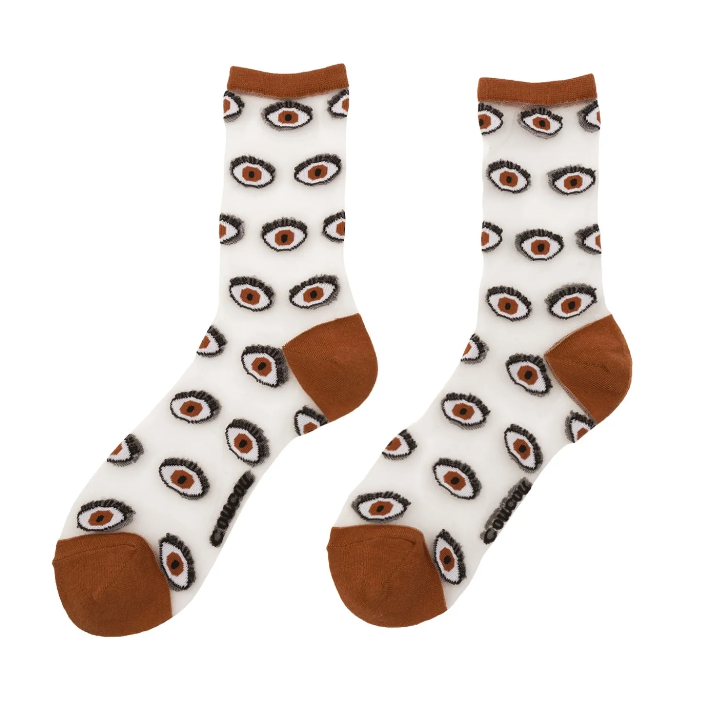 Coucou Suzette Eye Sheer Socks - Brown* Sheer Socks