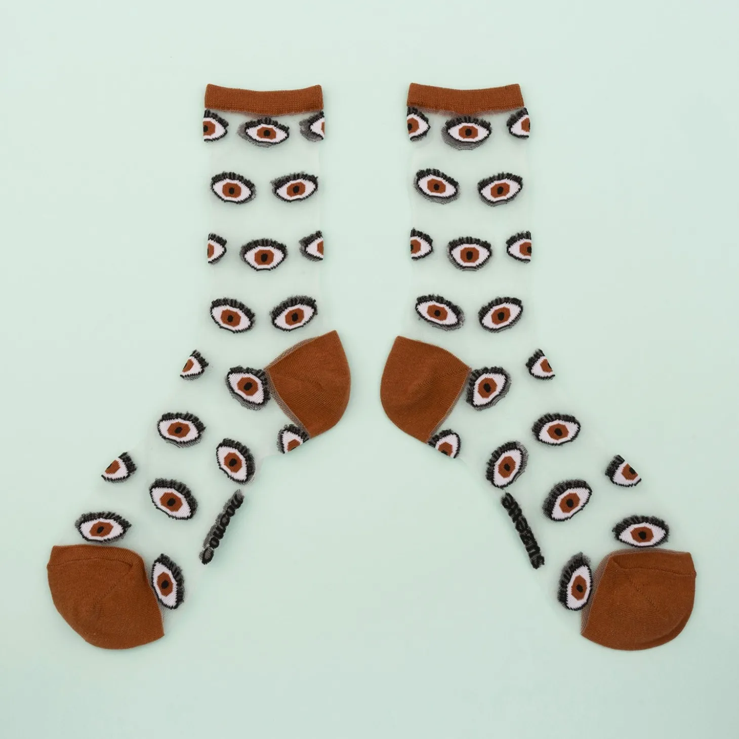 Coucou Suzette Eye Sheer Socks - Brown* Sheer Socks