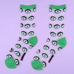 Coucou Suzette Eye Sheer Socks - Green* Sheer Socks