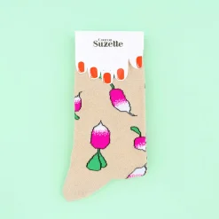 Coucou Suzette Glittery Radish Socks* Cotton Socks