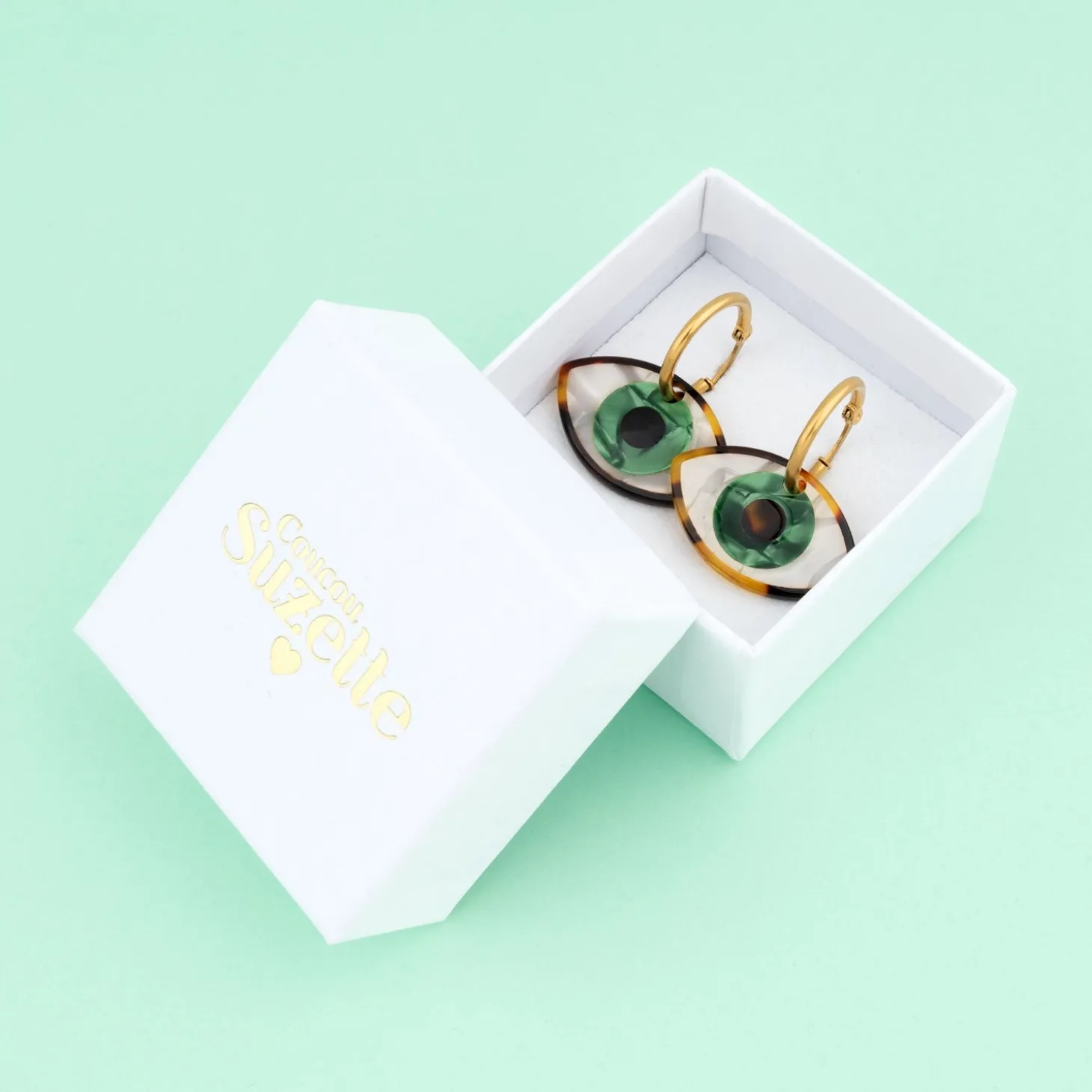 Coucou Suzette Green Eye Earrings* Jewelry