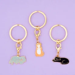 Coucou Suzette Grey Cat Key Ring / Pet Tag* Key Rings