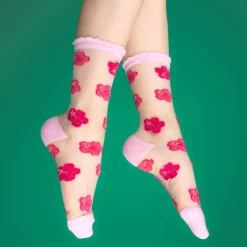 Coucou Suzette Hibiscus Sheer Socks* Sheer Socks