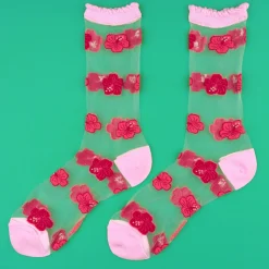 Coucou Suzette Hibiscus Sheer Socks* Sheer Socks