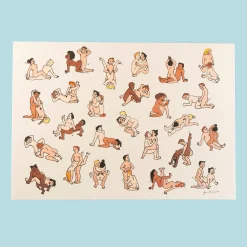 Coucou Suzette Kamasutra Art Print - A3 Risograph* Stationery
