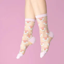 Coucou Suzette Pink Pansy Sheer Socks* Sheer Socks