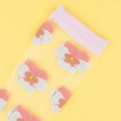 Coucou Suzette Pink Pansy Sheer Socks* Sheer Socks