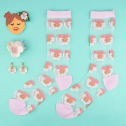Coucou Suzette Pink Pansy Sheer Socks* Sheer Socks