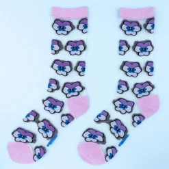 Coucou Suzette Purple Pansy Sheer Socks* Sheer Socks