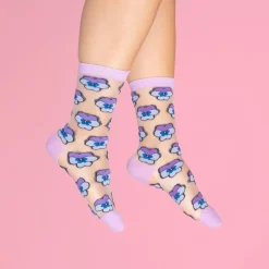 Coucou Suzette Purple Pansy Sheer Socks* Sheer Socks