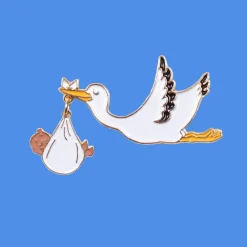 Coucou Suzette Stork Pin - Black Baby* Pins
