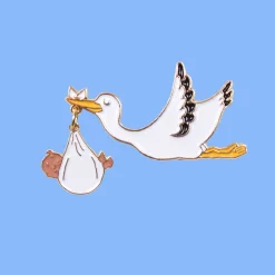 Coucou Suzette Stork Pin - Black Baby* Pins