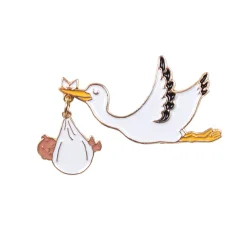 Coucou Suzette Stork Pin - Black Baby* Pins