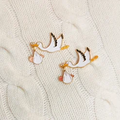 Coucou Suzette Stork Pin - Black Baby* Pins