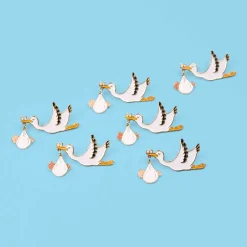 Coucou Suzette Stork Pin - White Baby* Pins