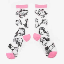 Coucou Suzette White Cat Sheer Socks* Sheer Socks